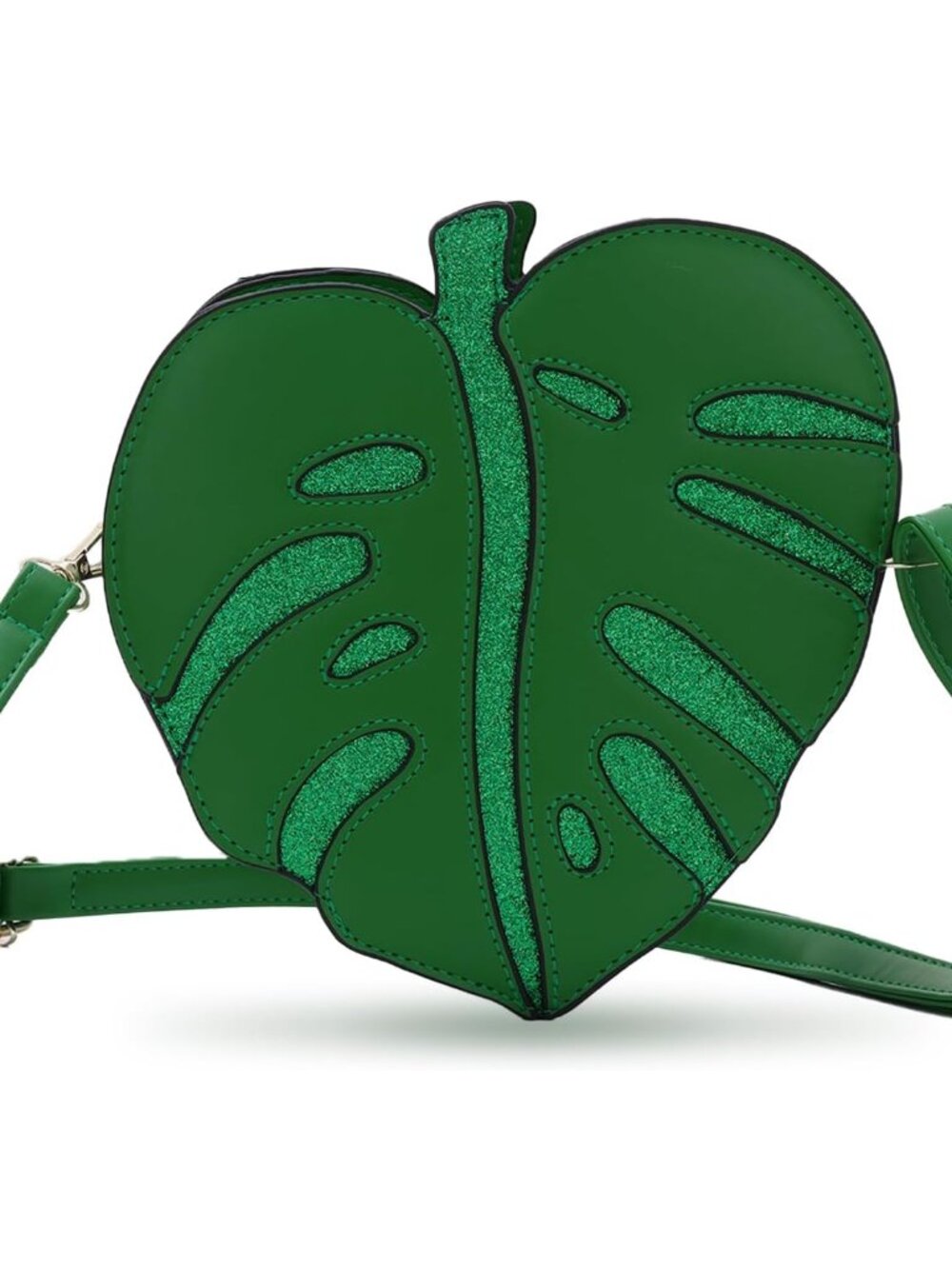 Novelty Fun Purse for Women Leaf Shaped Handbag Cute Cartoon Sparking Shinny Sho